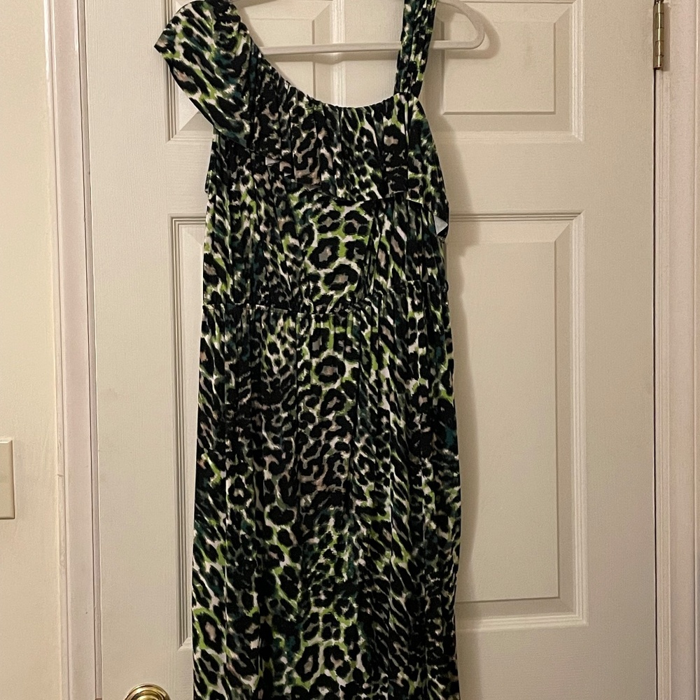 Madison Pretty Green, Black & Cream Animal Print Dress size L